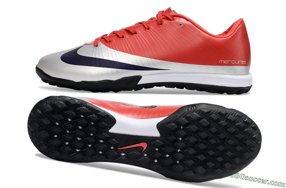 Nike Air Zoom Mercurial Vapor 16 Elite TF Artificial Turf Soccer Shoes - Red/Bright Coral/Metallic Silver 0