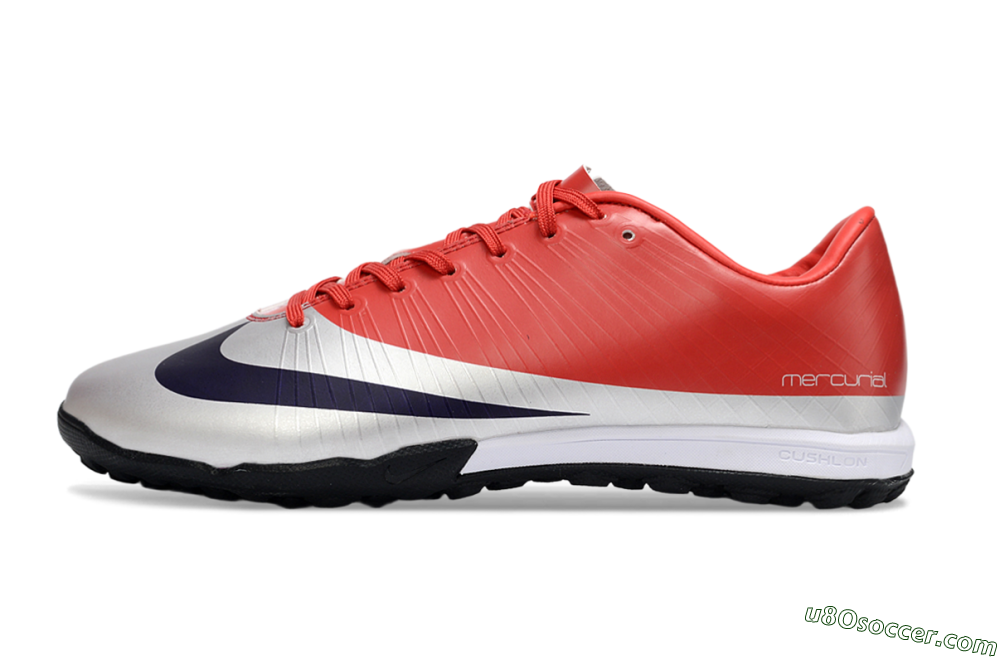 Nike Air Zoom Mercurial Vapor 16 Elite TF Artificial Turf Soccer Shoes - Red/Bright Coral/Metallic Silver 2