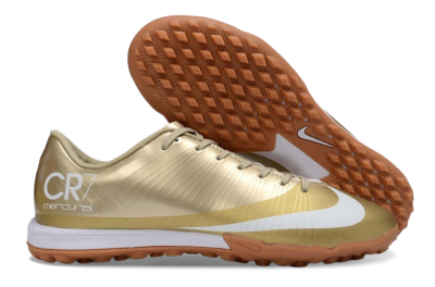 Nike Air Zoom Mercurial Vapor 16 Elite TF Artificial Turf Soccer Shoes - Gold/Champagne Gold/Peach Orange