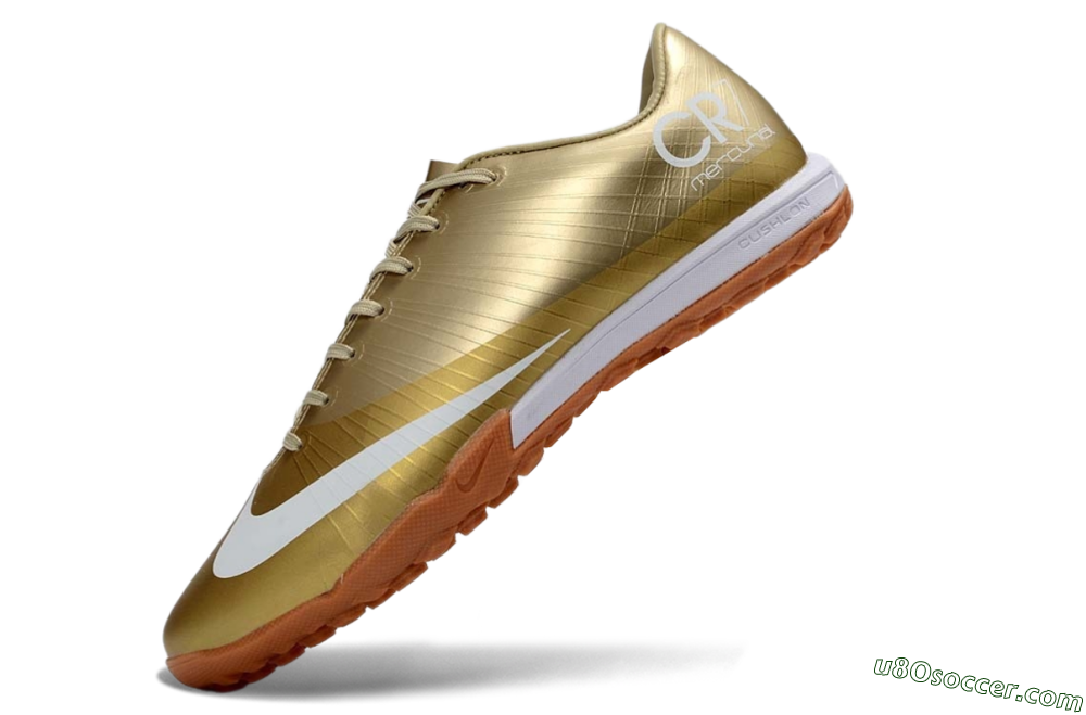 Nike Air Zoom Mercurial Vapor 16 Elite TF Artificial Turf Soccer Shoes - Gold/Champagne Gold/Peach Orange 5