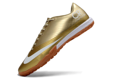 Nike Air Zoom Mercurial Vapor 16 Elite TF Artificial Turf Soccer Shoes - Gold/Champagne Gold/Peach Orange