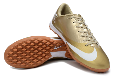 Nike Air Zoom Mercurial Vapor 16 Elite TF Artificial Turf Soccer Shoes - Gold/Champagne Gold/Peach Orange