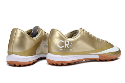 Nike Air Zoom Mercurial Vapor 16 Elite TF Artificial Turf Soccer Shoes - Gold/Champagne Gold/Peach Orange