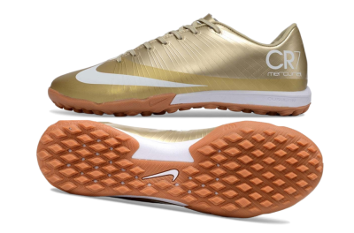 Nike Air Zoom Mercurial Vapor 16 Elite TF Artificial Turf Soccer Shoes - Gold/Champagne Gold/Peach Orange