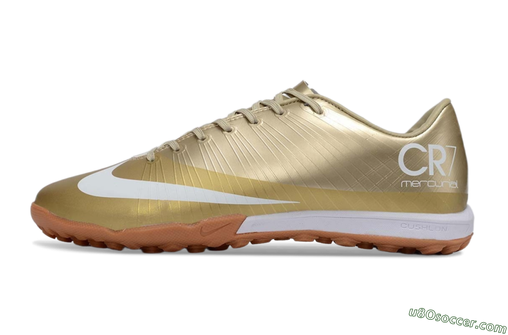 Nike Air Zoom Mercurial Vapor 16 Elite TF Artificial Turf Soccer Shoes - Gold/Champagne Gold/Peach Orange 2