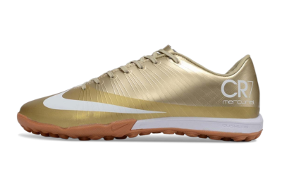 Nike Air Zoom Mercurial Vapor 16 Elite TF Artificial Turf Soccer Shoes - Gold/Champagne Gold/Peach Orange