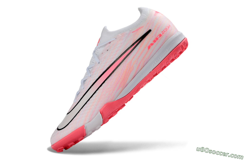 Nike Air Zoom Mercurial Vapor 16 Elite TF Artificial Turf Soccer Shoes - White/Pink Blaze/Light Grey 5
