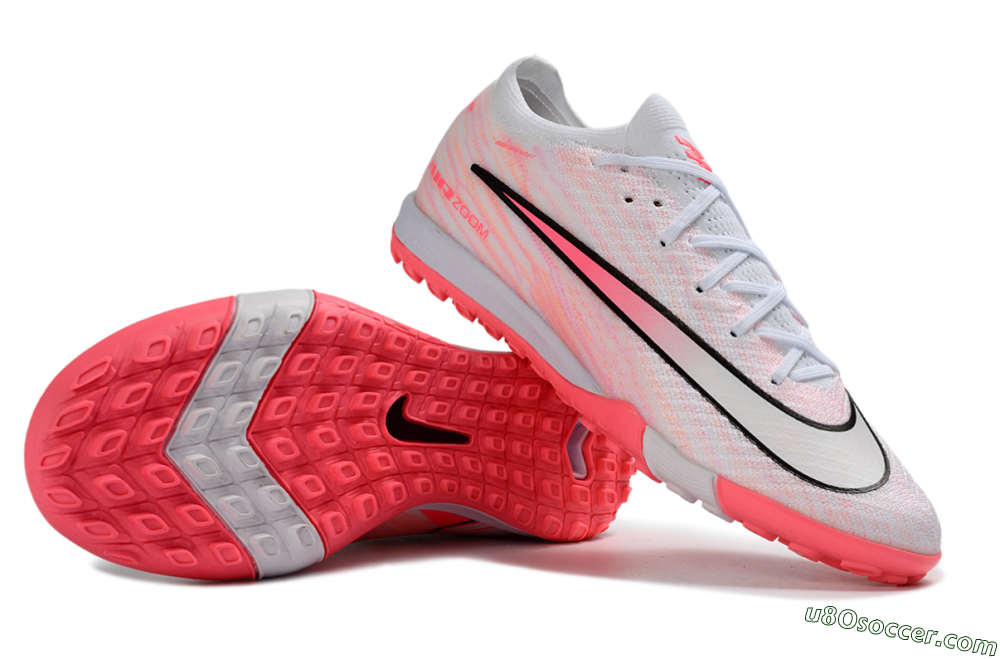 Nike Air Zoom Mercurial Vapor 16 Elite TF Artificial Turf Soccer Shoes - White/Pink Blaze/Light Grey 0