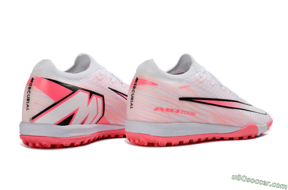Nike Air Zoom Mercurial Vapor 16 Elite TF Artificial Turf Soccer Shoes - White/Pink Blaze/Light Grey 6