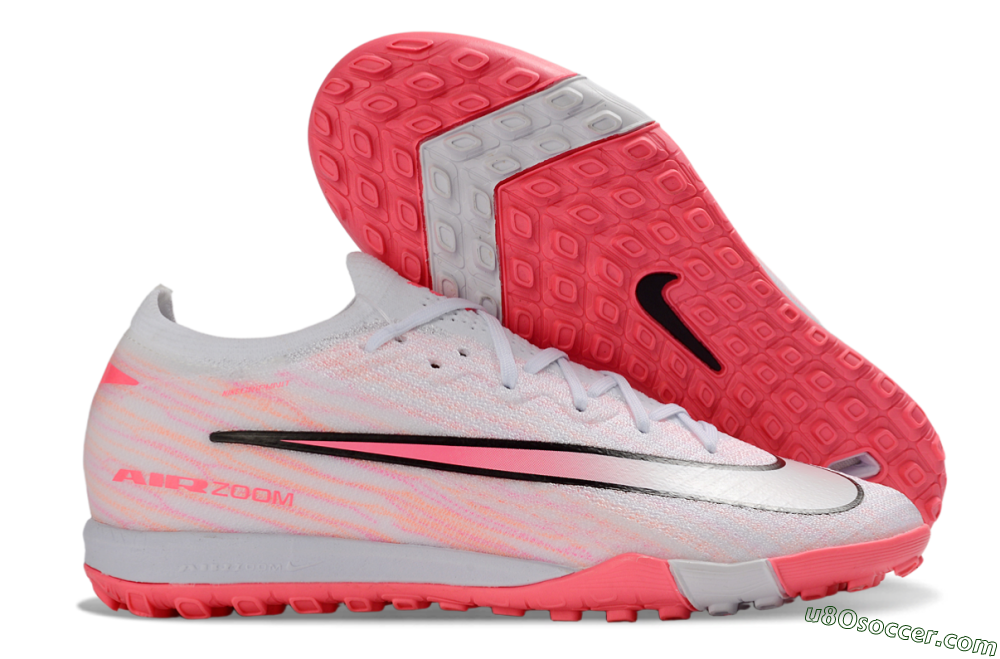 Nike Air Zoom Mercurial Vapor 16 Elite TF Artificial Turf Soccer Shoes - White/Pink Blaze/Light Grey 1