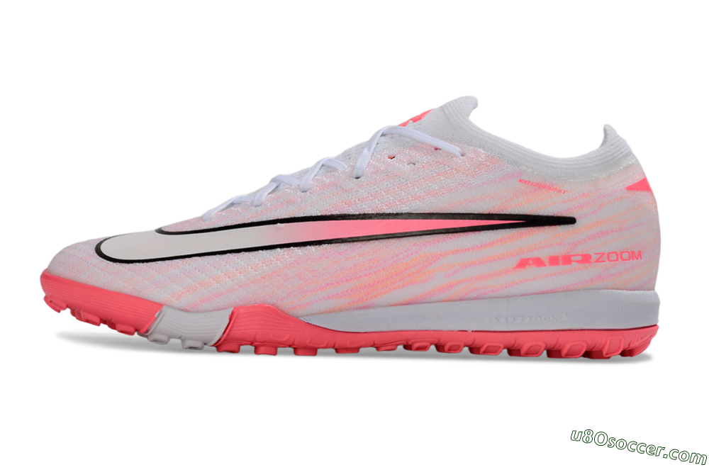 Nike Air Zoom Mercurial Vapor 16 Elite TF Artificial Turf Soccer Shoes - White/Pink Blaze/Light Grey 2