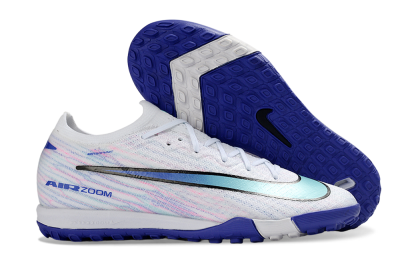 Nike Air Zoom Mercurial Vapor 16 Elite TF Artificial Turf Soccer Shoes - White/Aqua Blue/Deep Purple