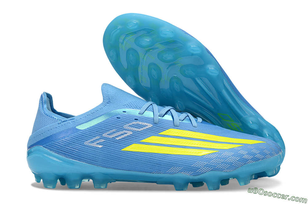 Adidas F50 Elite AG Artificial Grass Soccer Cleats - Blue/Neon Yellow/Light Blue 1