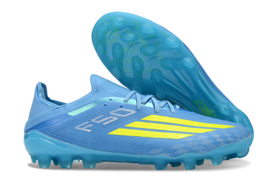 Adidas F50 Elite AG Artificial Grass Soccer Cleats - Blue/Neon Yellow/Light Blue