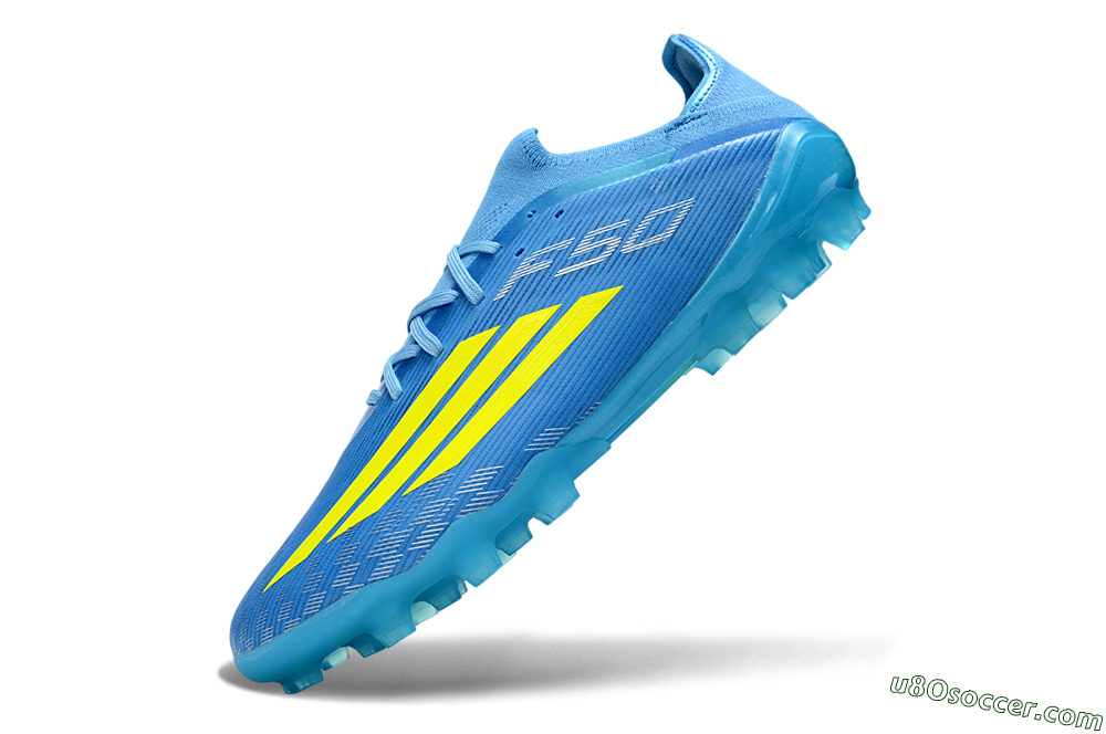 Adidas F50 Elite AG Artificial Grass Soccer Cleats - Blue/Neon Yellow/Light Blue 5