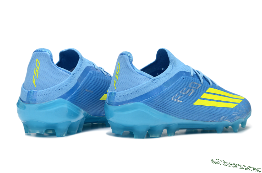 Adidas F50 Elite AG Artificial Grass Soccer Cleats - Blue/Neon Yellow/Light Blue 6
