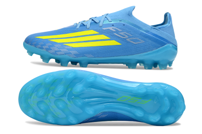 Adidas F50 Elite AG Artificial Grass Soccer Cleats - Blue/Neon Yellow/Light Blue