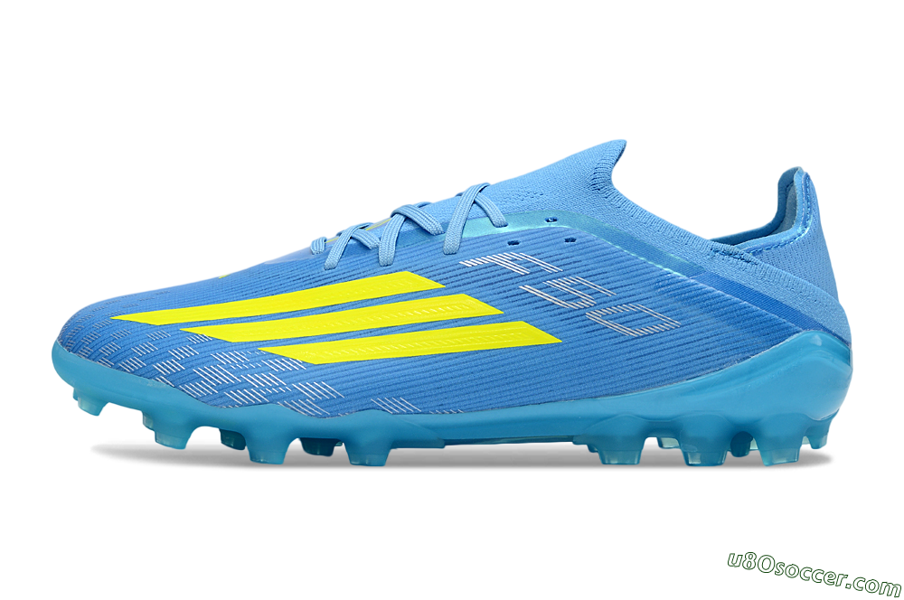 Adidas F50 Elite AG Artificial Grass Soccer Cleats - Blue/Neon Yellow/Light Blue 2