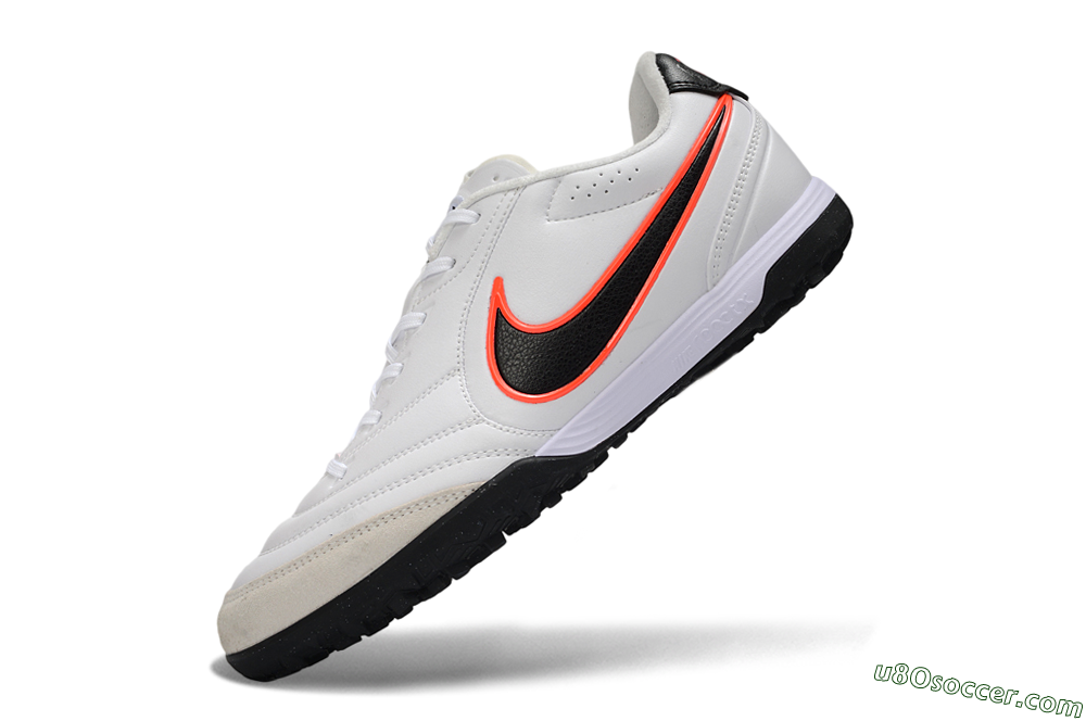 Nike Tiempo Legend 11 Elite TF Artificial Turf Soccer Shoes - White/Black/Orange 5
