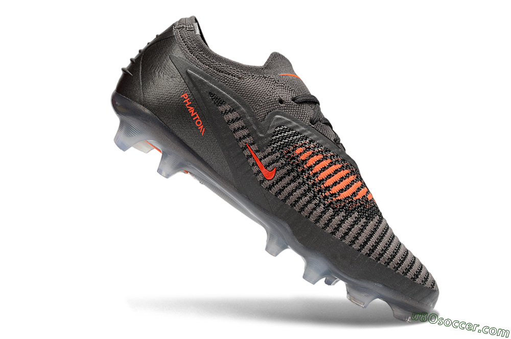 Nike Phantom 6 Elite Low FG Firm Ground Soccer Cleats - Gray/Emerald Green/Neon Orange 4