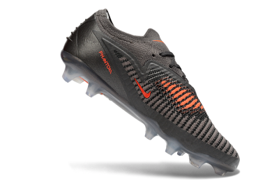 Nike Phantom 6 Elite Low FG Firm Ground Soccer Cleats - Gray/Emerald Green/Neon Orange
