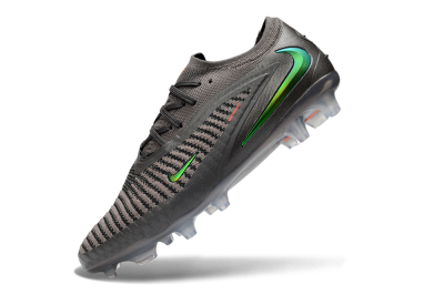 Nike Phantom 6 Elite Low FG Firm Ground Soccer Cleats - Gray/Emerald Green/Neon Orange