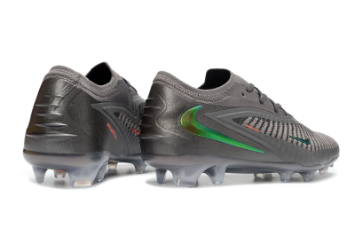 Nike Phantom 6 Elite Low FG Firm Ground Soccer Cleats - Gray/Emerald Green/Neon Orange