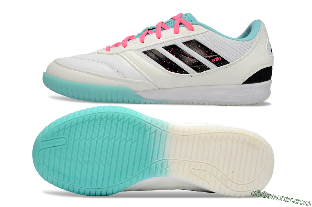Adidas Top Sala Competition IC Indoor & Futsal Soccer Shoes - White/Aqua Breeze/Hot Pink 0