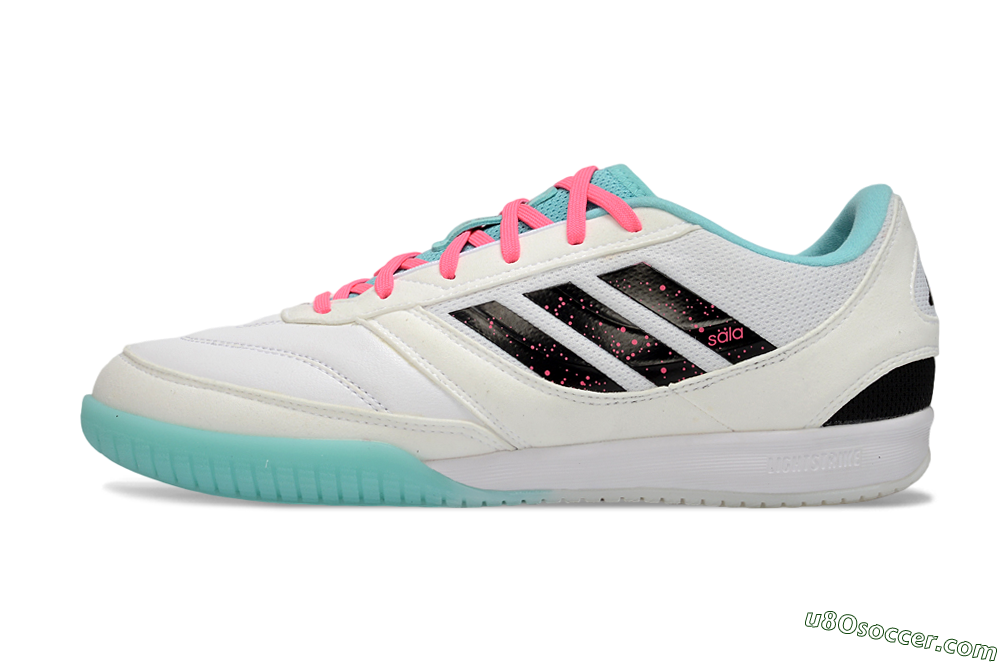 Adidas Top Sala Competition IC Indoor & Futsal Soccer Shoes - White/Aqua Breeze/Hot Pink 2