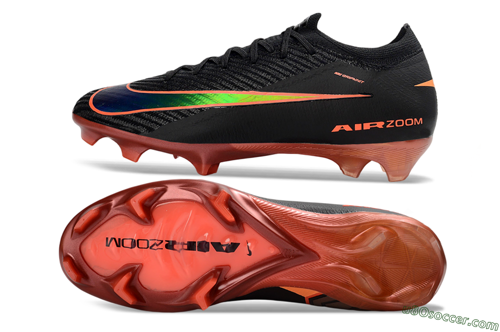 Nike Air Zoom Mercurial Vapor 16 Elite FG Firm Ground Soccer Cleats - Black/Flame Orange/Neon Green 0