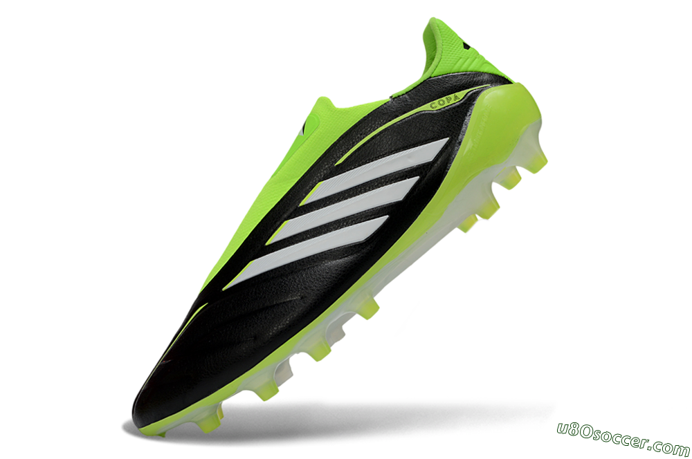 Adidas Copa Pure 4 Elite Laceless FG Firm Ground Soccer Cleats - Black/Neon Green/White 5