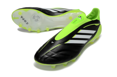 Adidas Copa Pure 4 Elite Laceless FG Firm Ground Soccer Cleats - Black/Neon Green/White