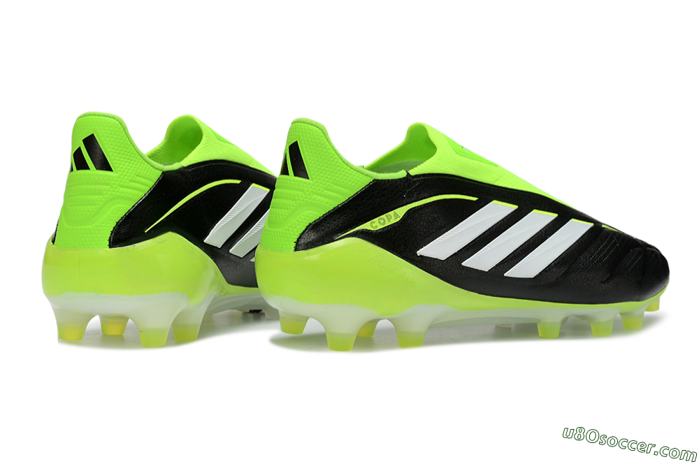 Adidas Copa Pure 4 Elite Laceless FG Firm Ground Soccer Cleats - Black/Neon Green/White 6