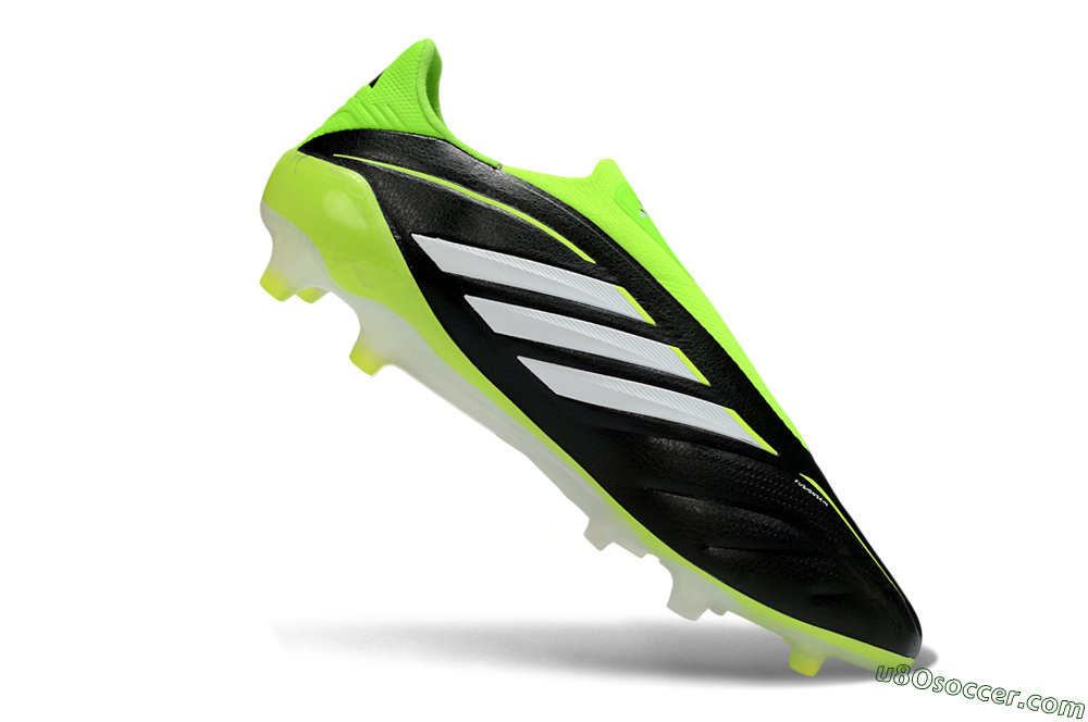 Adidas Copa Pure 4 Elite Laceless FG Firm Ground Soccer Cleats - Black/Neon Green/White 4