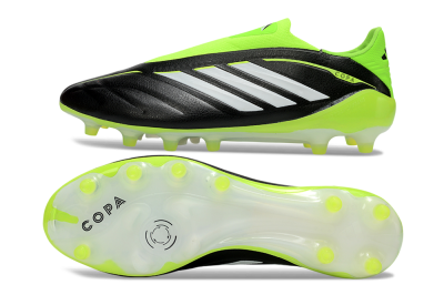 Adidas Copa Pure 4 Elite Laceless FG Firm Ground Soccer Cleats - Black/Neon Green/White