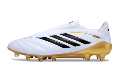 Adidas Copa Pure 4 Elite Laceless FG Firm Ground Soccer Cleats - White/Black/Gold