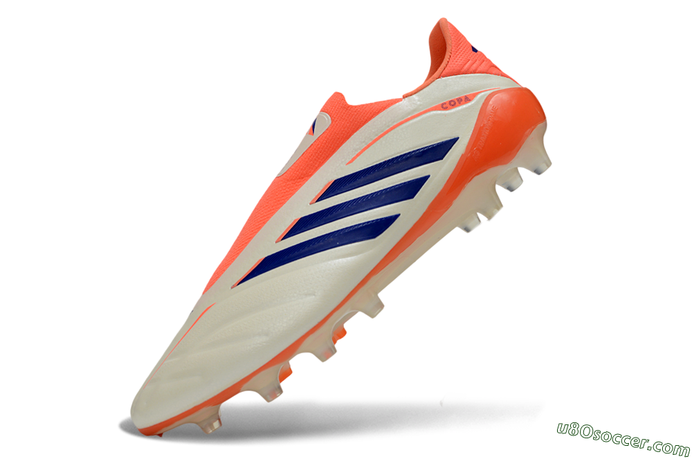 Adidas Copa Pure 4 Elite Laceless FG Firm Ground Soccer Cleats - Orange/Vibrant Orange/Deep Blue 5