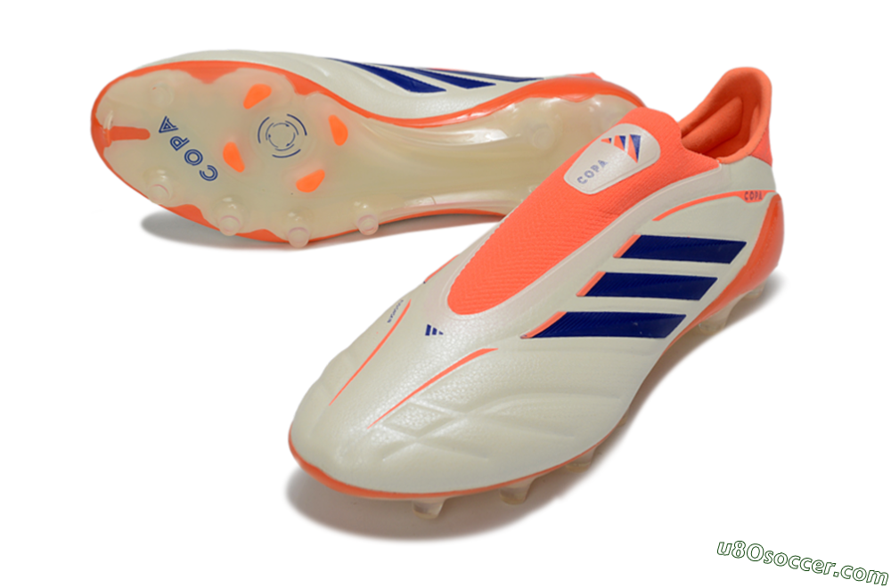 Adidas Copa Pure 4 Elite Laceless FG Firm Ground Soccer Cleats - Orange/Vibrant Orange/Deep Blue 3