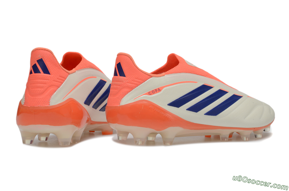 Adidas Copa Pure 4 Elite Laceless FG Firm Ground Soccer Cleats - Orange/Vibrant Orange/Deep Blue 6