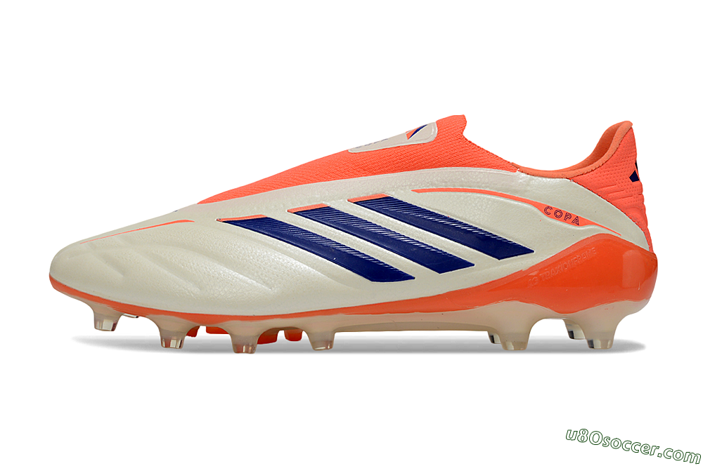 Adidas Copa Pure 4 Elite Laceless FG Firm Ground Soccer Cleats - Orange/Vibrant Orange/Deep Blue 2