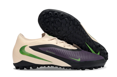 Nike Phantom 6 Elite Low TF Artificial Turf Soccer Shoes - Purple/Vibrant Green/Neutral Cream