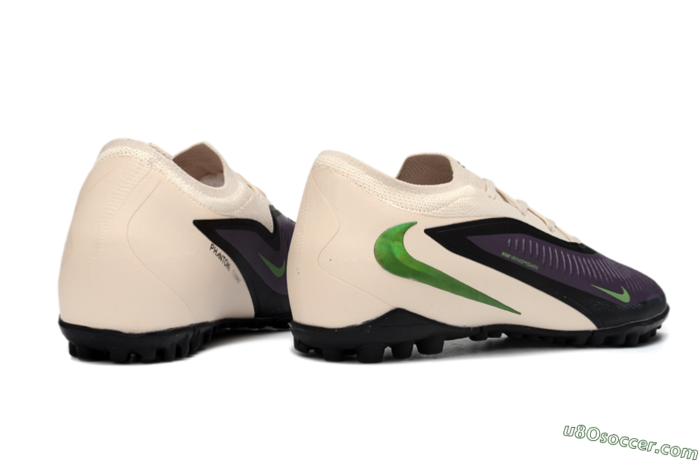 Nike Phantom 6 Elite Low TF Artificial Turf Soccer Shoes - Purple/Vibrant Green/Neutral Cream 6