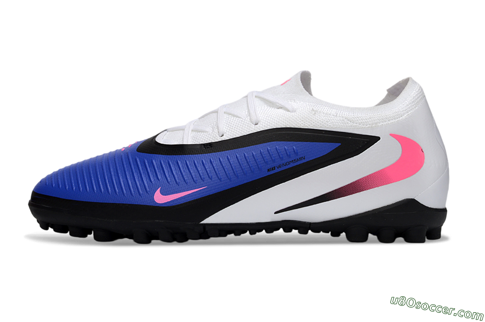 Nike Phantom 6 Elite Low TF Artificial Turf Soccer Shoes - Blue/Electric Blue/Pink Blast 2