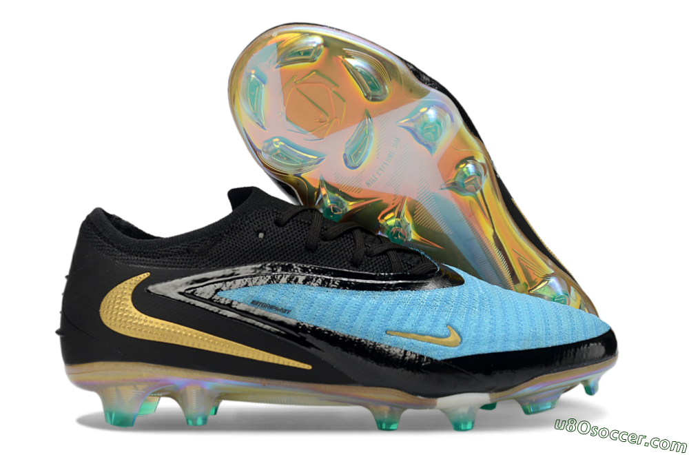 Nike Phantom 6 Elite Low FG Firm Ground Soccer Cleats - Teal/Gold/Black 1