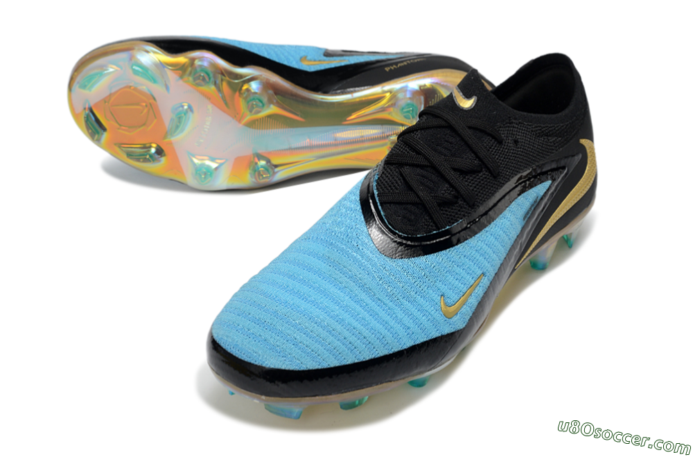 Nike Phantom 6 Elite Low FG Firm Ground Soccer Cleats - Teal/Gold/Black 3