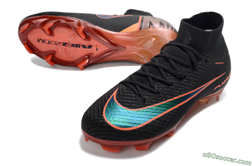 Nike Air Zoom Mercurial Superfly 10 Elite FG Firm Ground Soccer Cleats - Black/Fiery Red/Golden Yellow 3