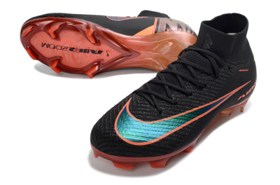 Nike Air Zoom Mercurial Superfly 10 Elite FG Firm Ground Soccer Cleats - Black/Fiery Red/Golden Yellow