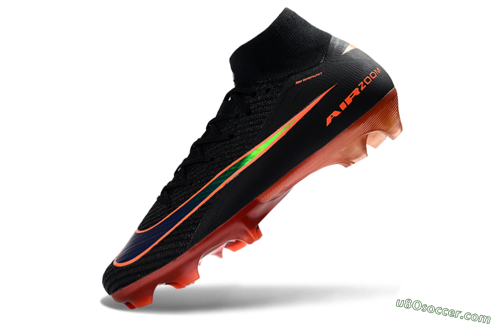 Nike Air Zoom Mercurial Superfly 10 Elite FG Firm Ground Soccer Cleats - Black/Fiery Red/Golden Yellow 5