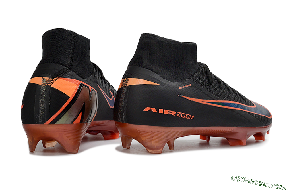Nike Air Zoom Mercurial Superfly 10 Elite FG Firm Ground Soccer Cleats - Black/Fiery Red/Golden Yellow 6