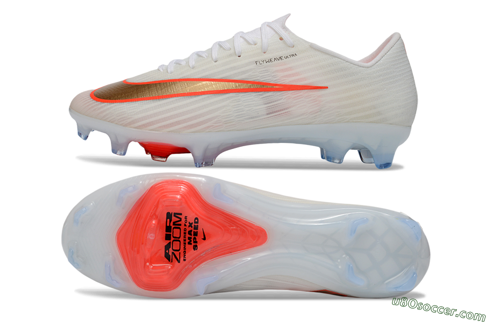 Nike Air Zoom Mercurial Superfly 11 FG Firm Ground Soccer Cleats - White/Bright Orange/Gold Metallic 0